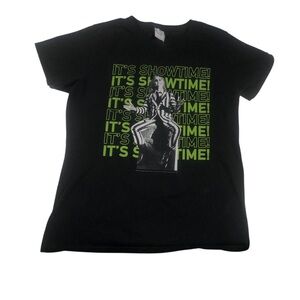 Beetlejuice It's Show Time Graphic T Shirt Large Port & Company Tim Burton